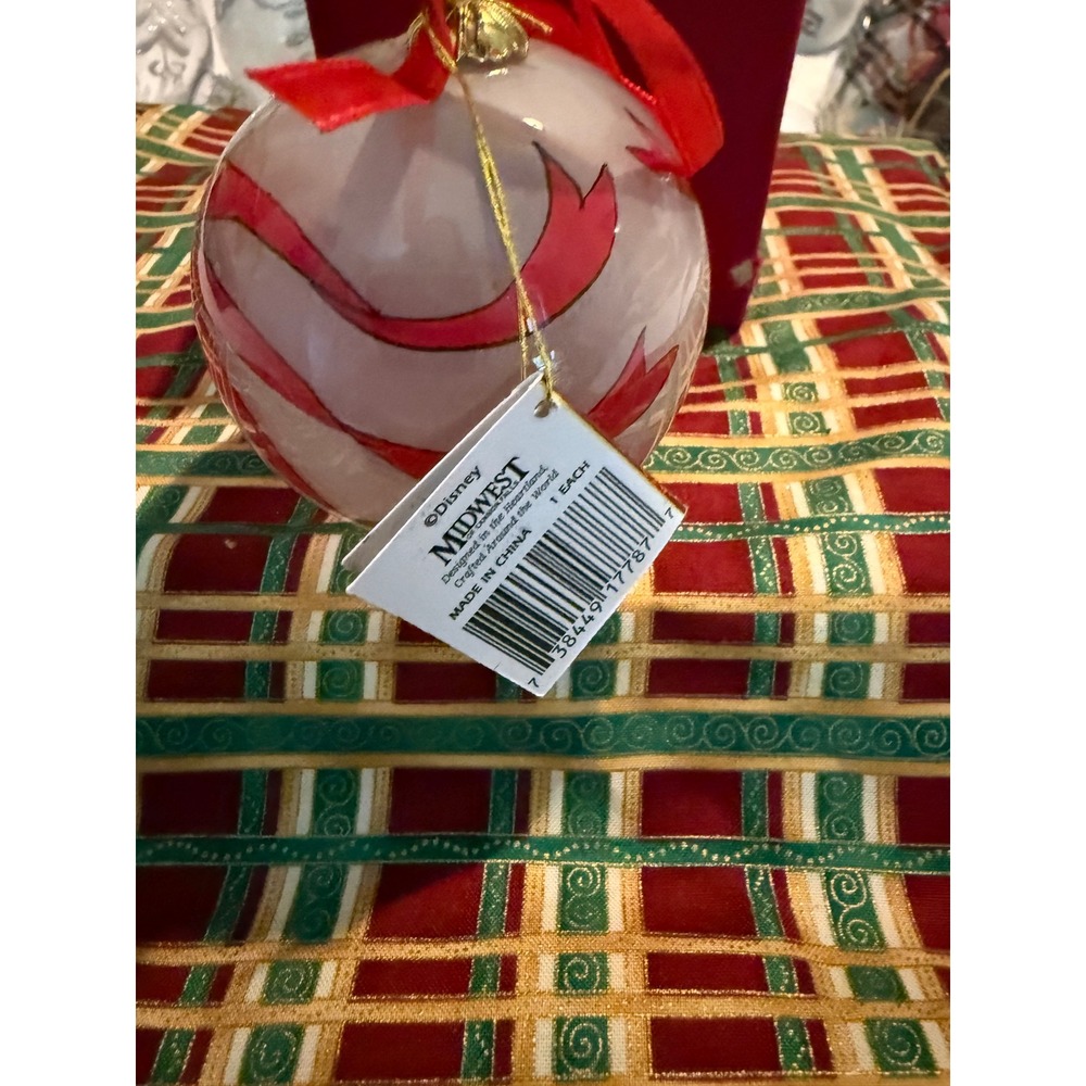 Disney Mickey & Co Christmas Ornament Midwest of Cannon Falls Glass Ball Box - Picture 2 of 8